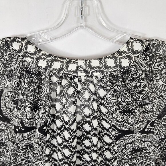 Whimsigoth Bohemian Black White Mosaic Pattern Summer Spring Hippy Dress CacheXS - Picture 5 of 14